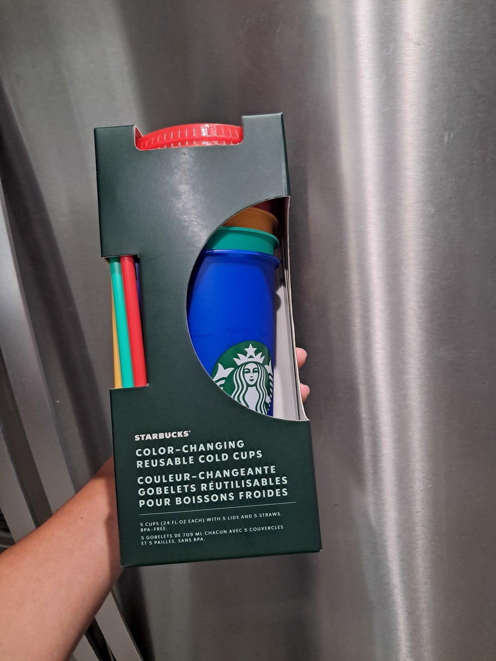 Starbucks Color-Changing Reusable Cold Cups with Multicolor Straws